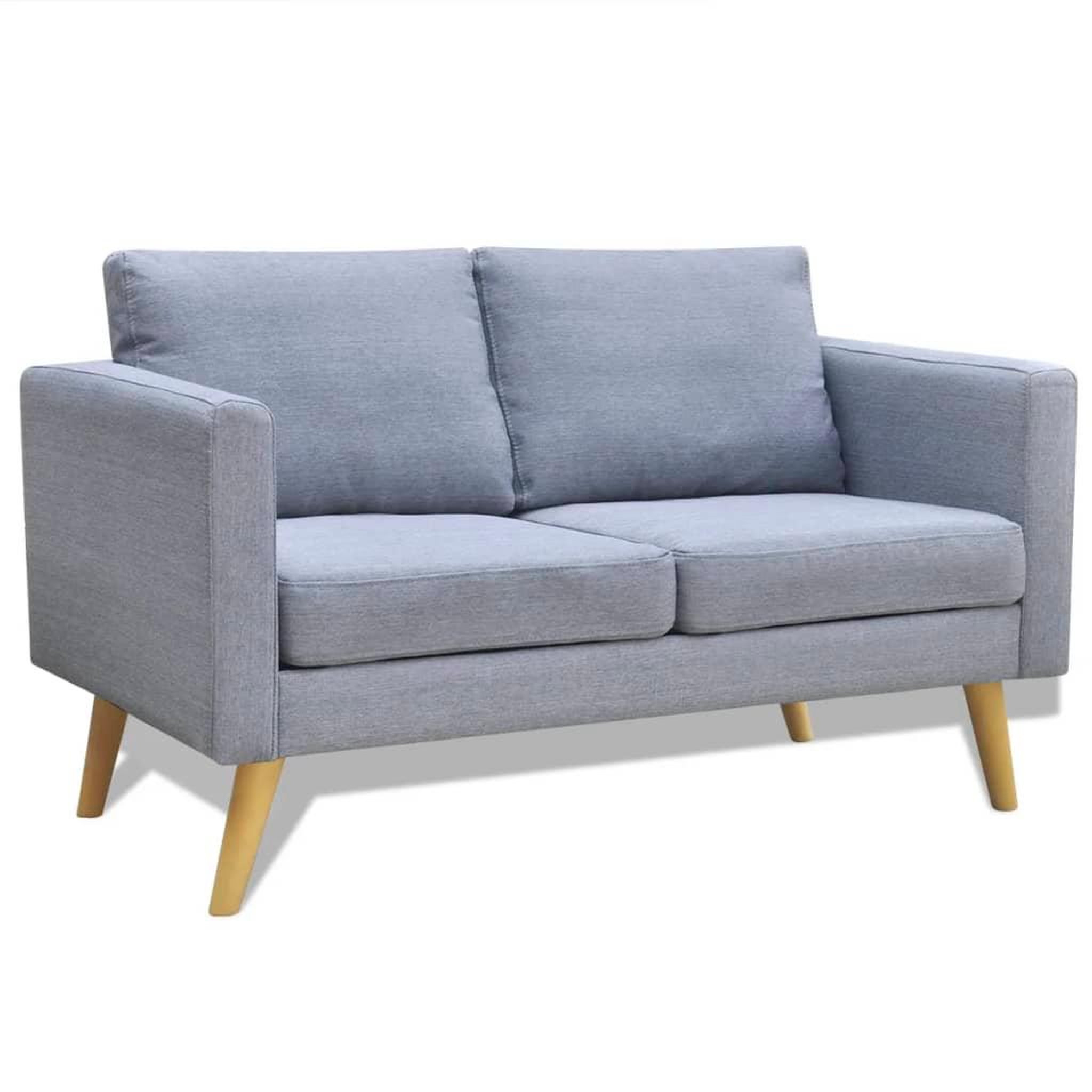 Voir la diapositive 1 : VIDAXL Canape a 2 places tissu gris clair
