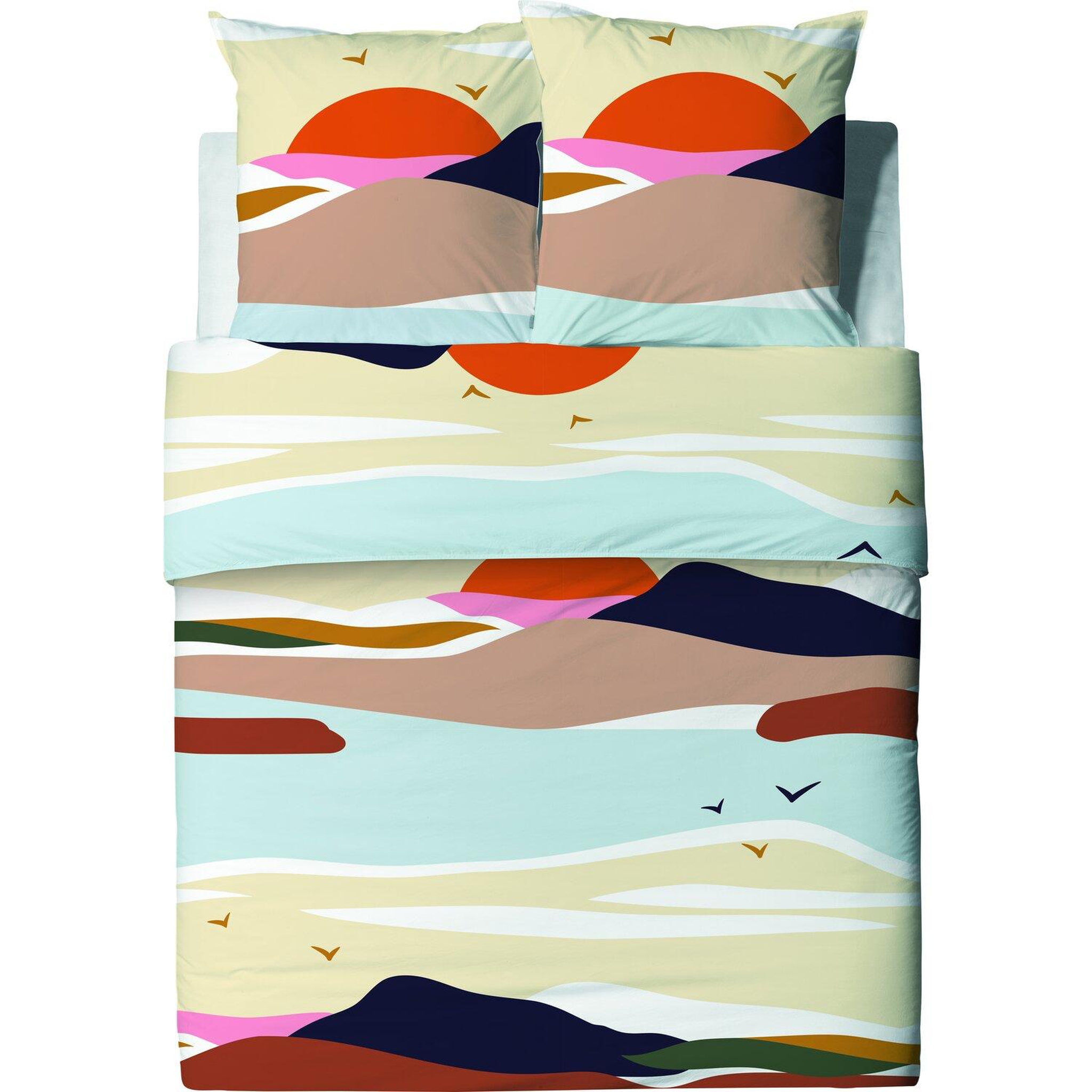 Les Ateliers du Linge Parure de housse de couette 100% coton 57fils safa. Coloris disponibles : Bleu