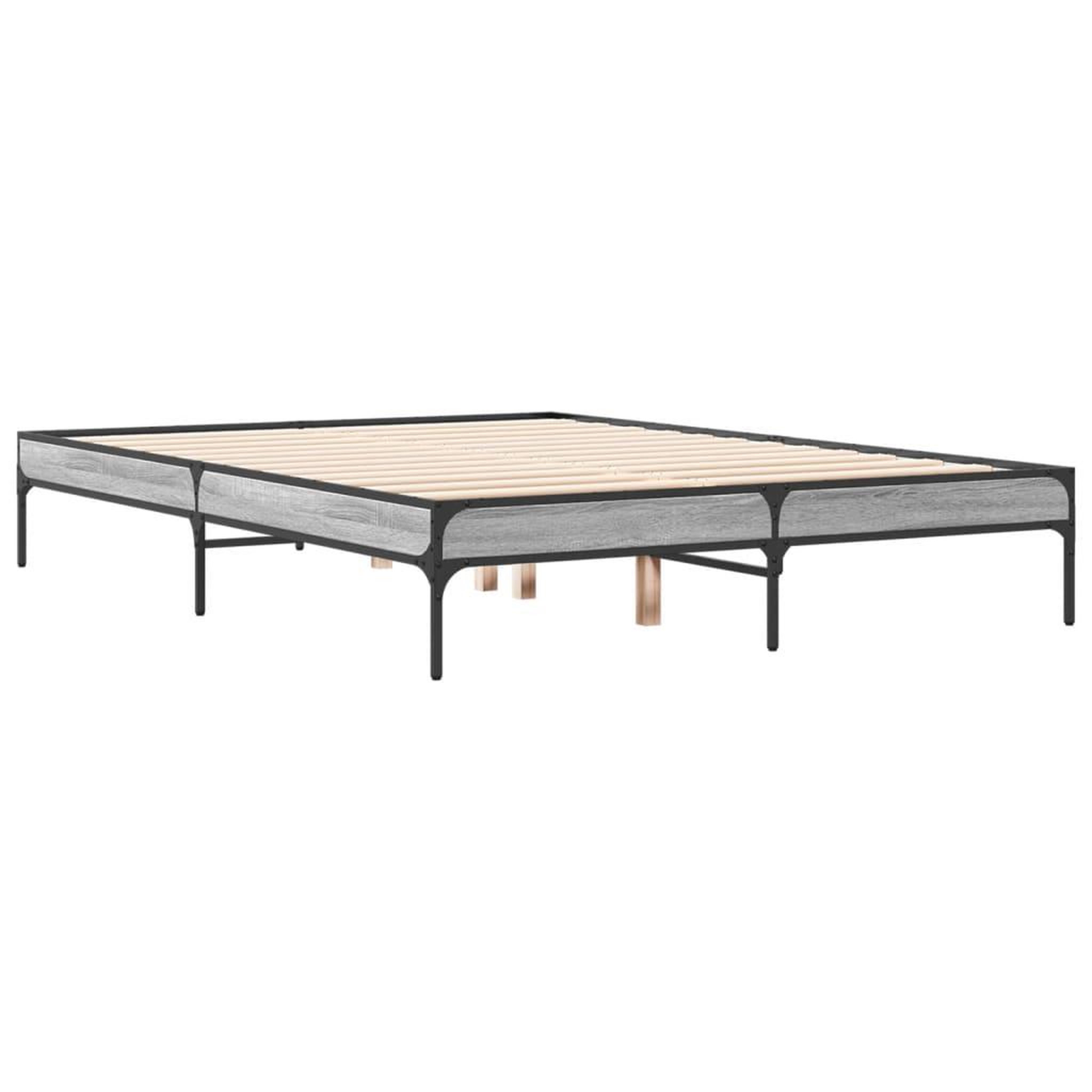 Voir la diapositive 3 : VIDAXL Cadre de lit sans matelas sonoma gris 140x190 cm