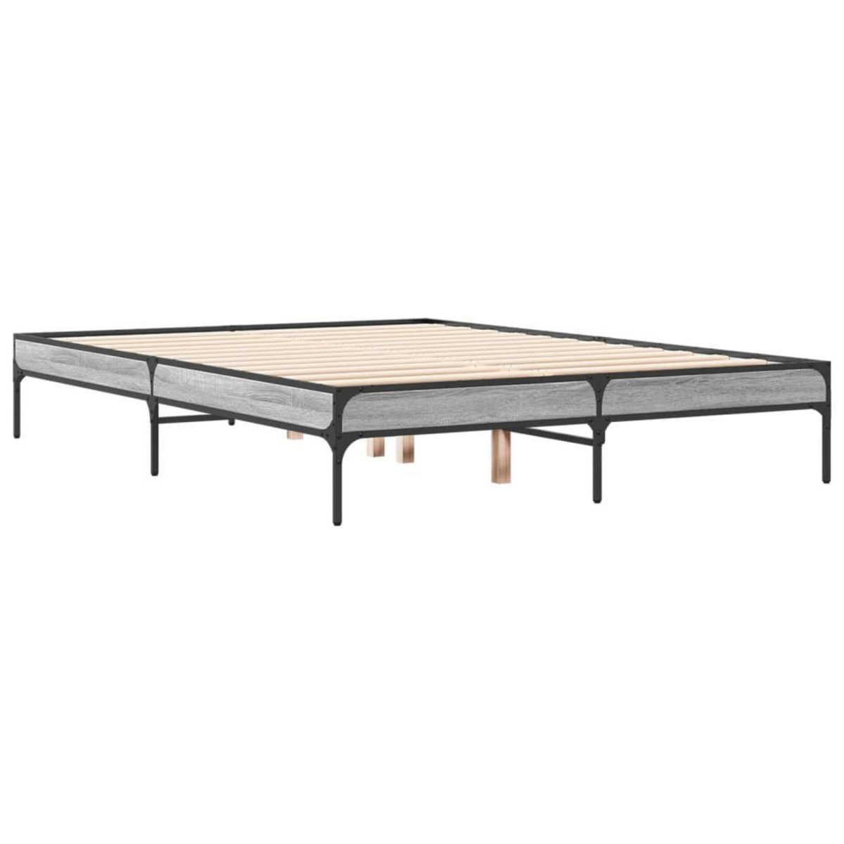 VIDAXL Cadre de lit sans matelas sonoma gris 140x190 cm