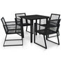 Voir la diapositive 1 : VIDAXL Ensemble a manger d'exterieur 5 pcs Rotin PVC Noir