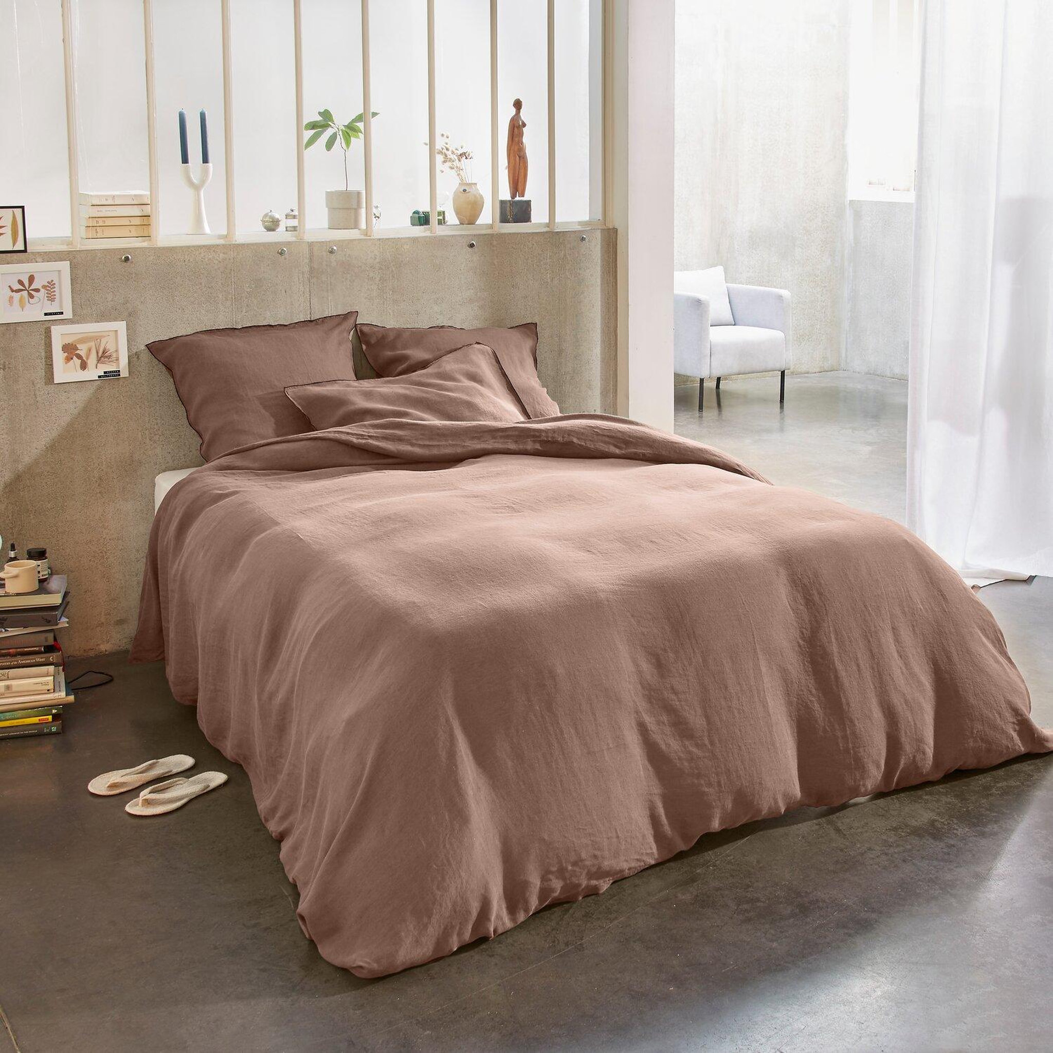 Voir la diapositive 3 : BATON ROUGE Parure de housse de couette 100% lin lavé 160gsm
