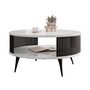 Voir la diapositive 2 : BEST MOBILIER Forini - table basse ronde - effet marbre blanc - 75 cm