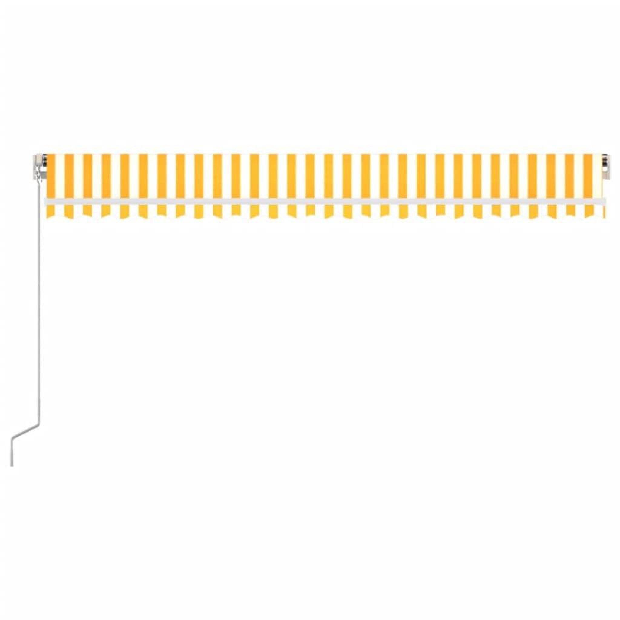 Voir la diapositive 3 : VIDAXL Auvent manuel retractable avec LED 500x300 cm Jaune et blanc