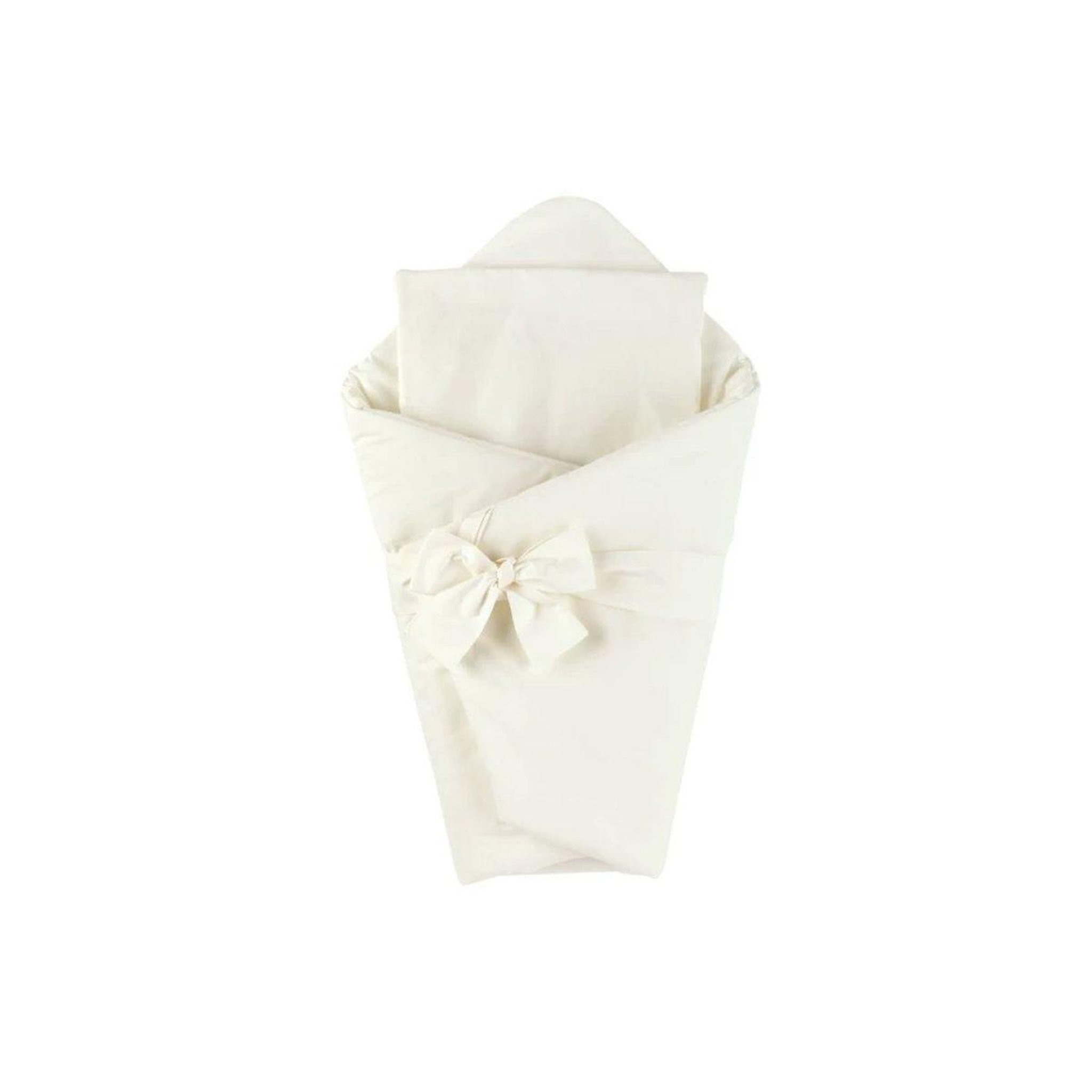 Voir la diapositive 2 : WALDIN Parure 2 en 1 couette et lange d'emmaillotage 75 × 75 cm - écru uni