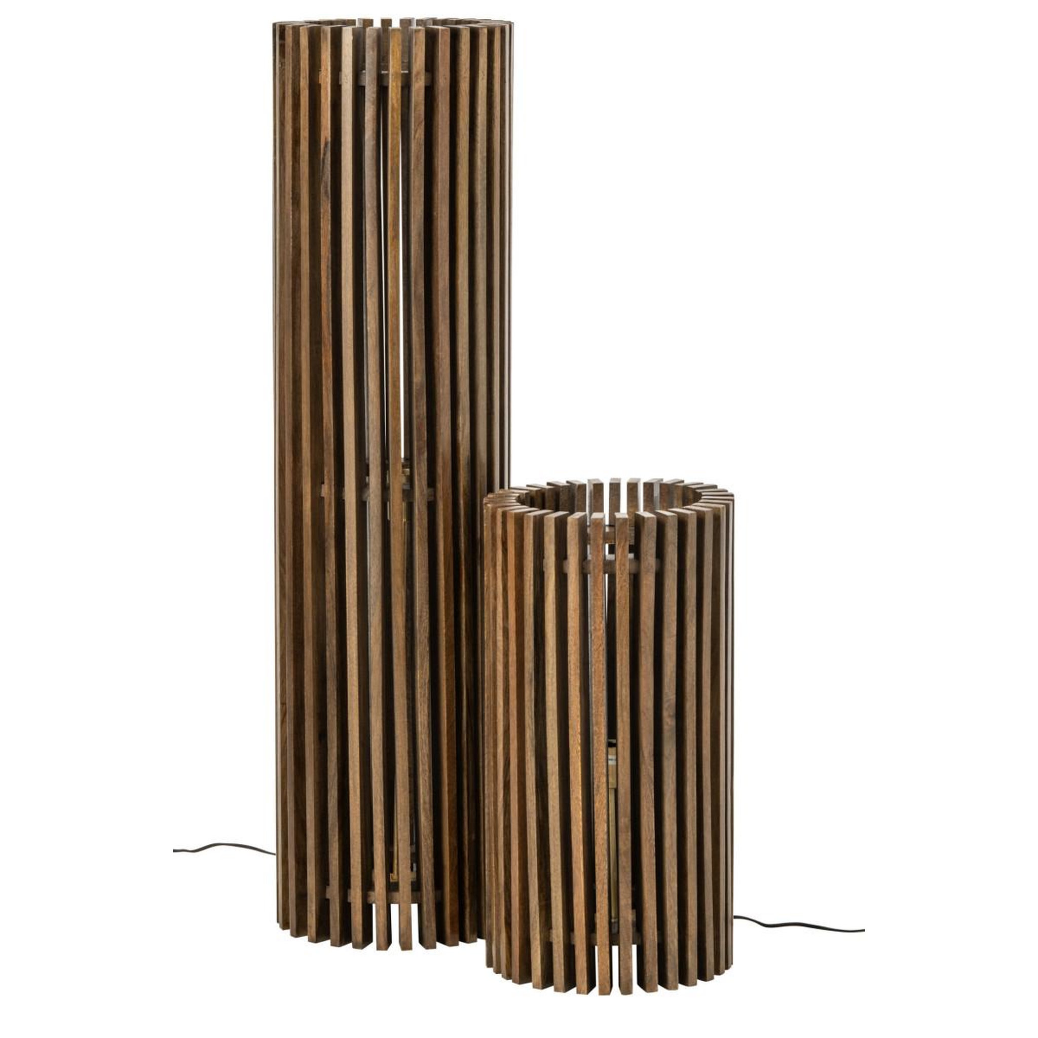 Voir la diapositive 3 : J-LINE Lampadaire en bois  linea  122cm marron foncé