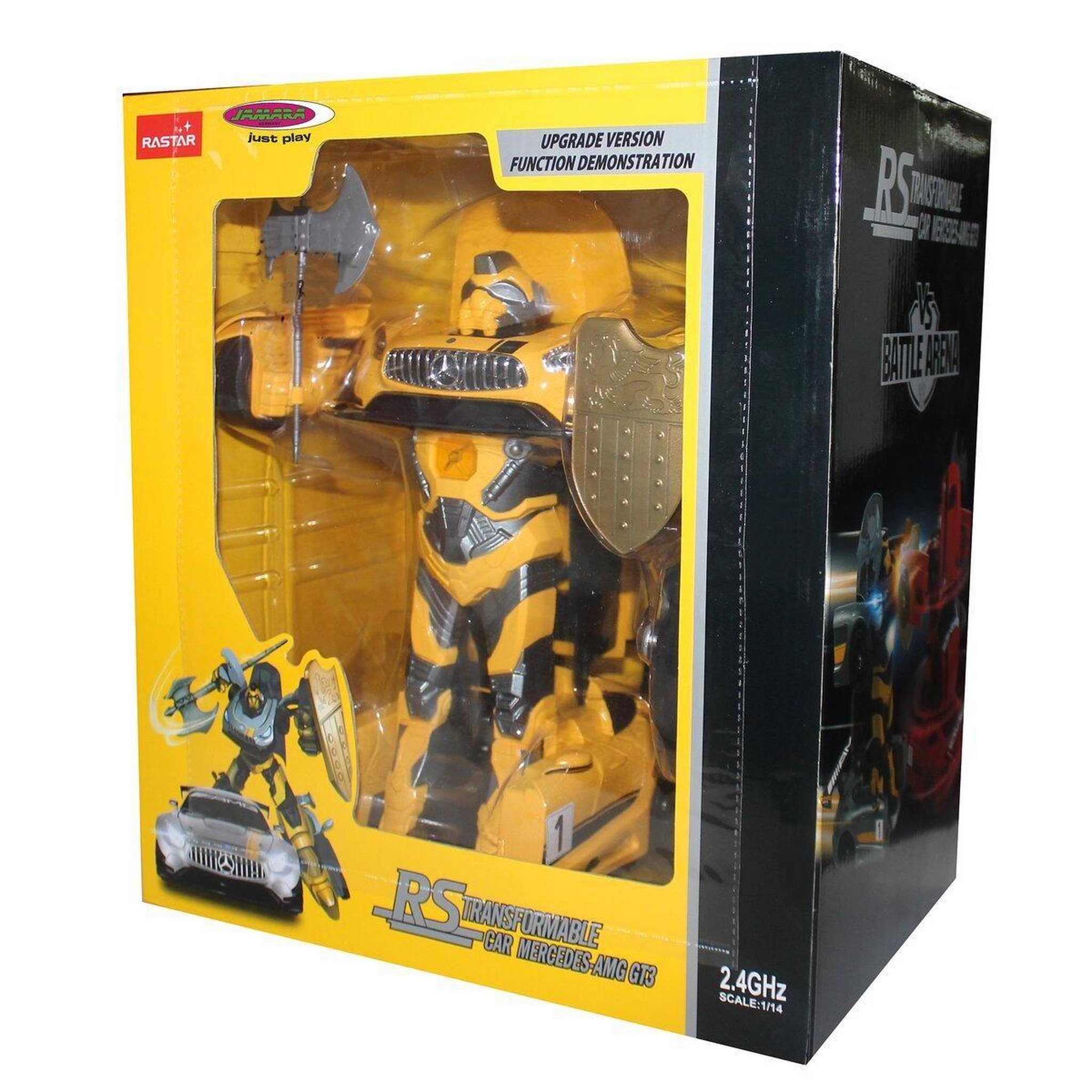 Voir la diapositive 2 : Jamara Mercedes-amg gt3 transformable 1:14 jaune 2,4ghz transformable