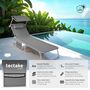 Voir la diapositive 2 : tectake Lot de 2 bains de soleil pliable gris