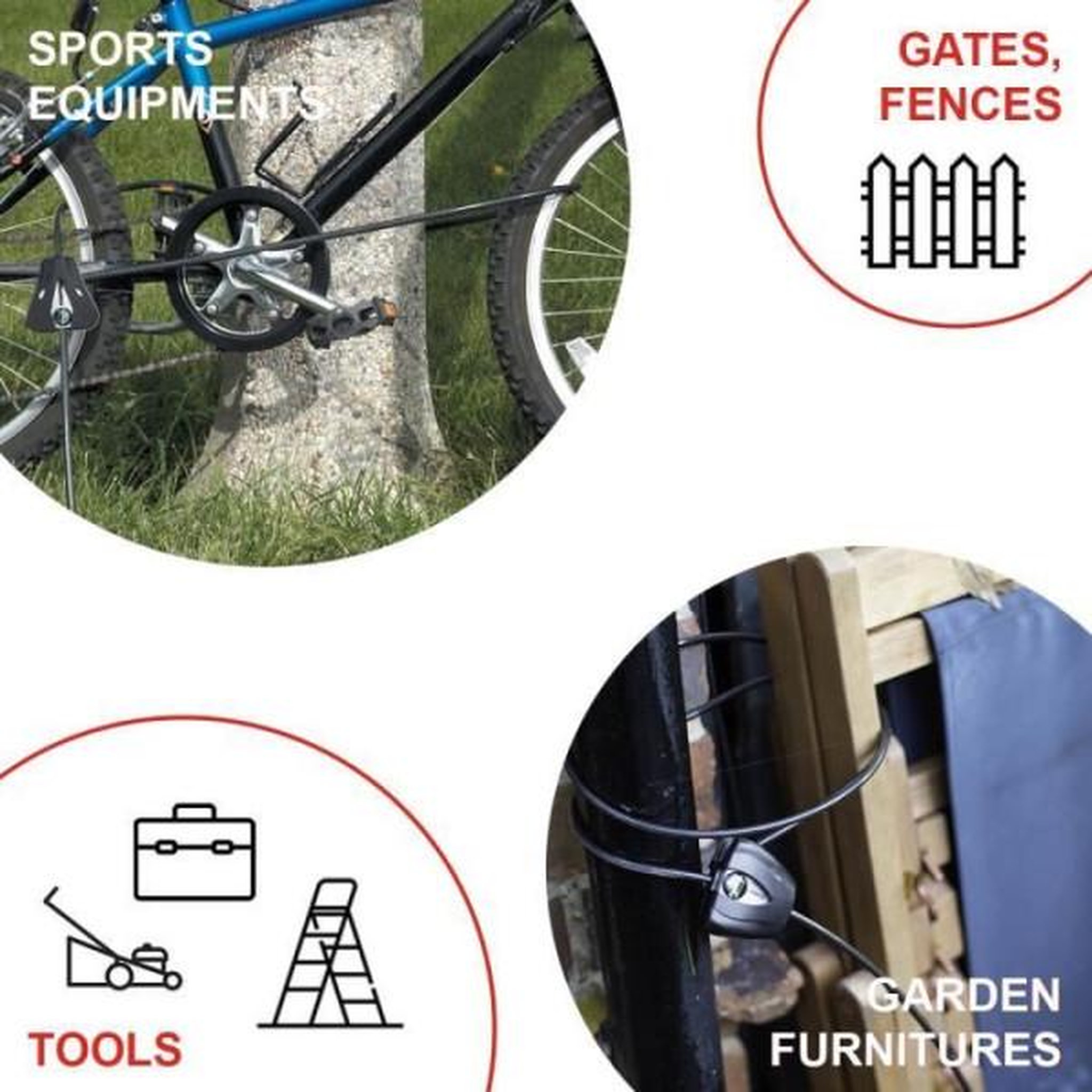 Voir la diapositive 4 : Master lock Master Lock 8417EURDPRO Câble antivol breveté ajustable de 30 cm a 1,8 m