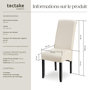 Voir la diapositive 6 : tectake Chaise de salle à manger avec revêtement en cuir synthétique crème Lot de 2