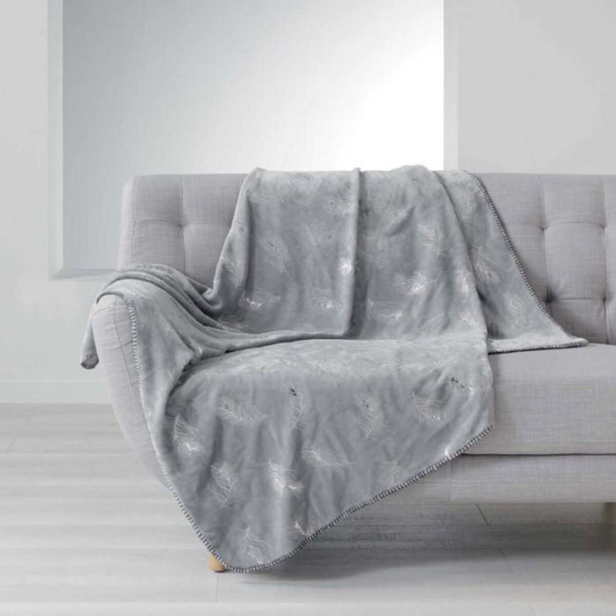 Paris Prix Plaid Imprimé Métallisé  Sensalia  125x150cm Gris