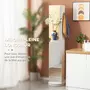 KLEANKIN Meuble colonne de salle de bain pivotant avec miroir - 6 étagères - 36L x 36l x 171H cm - blanc
