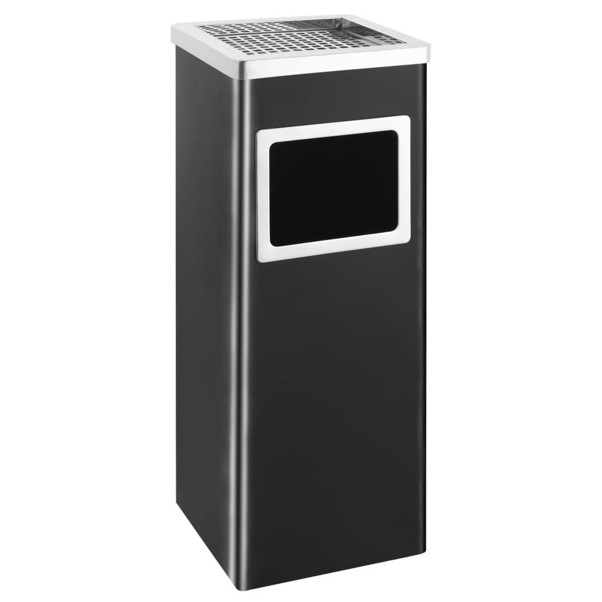 VIDAXL Poubelle a cendrier d'hotel 36 L Acier Noir