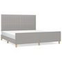 Voir la diapositive 2 : VIDAXL Cadre de lit sans matelas gris clair 160x200 cm tissu