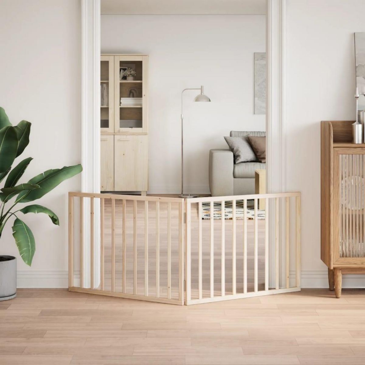 VIDAXL Barriere pour chien pliable 2 panneaux 160 cm bois de peuplier