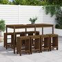 Voir la diapositive 1 : VIDAXL Ensemble de bar de jardin 9 pcs marron miel bois de pin massif