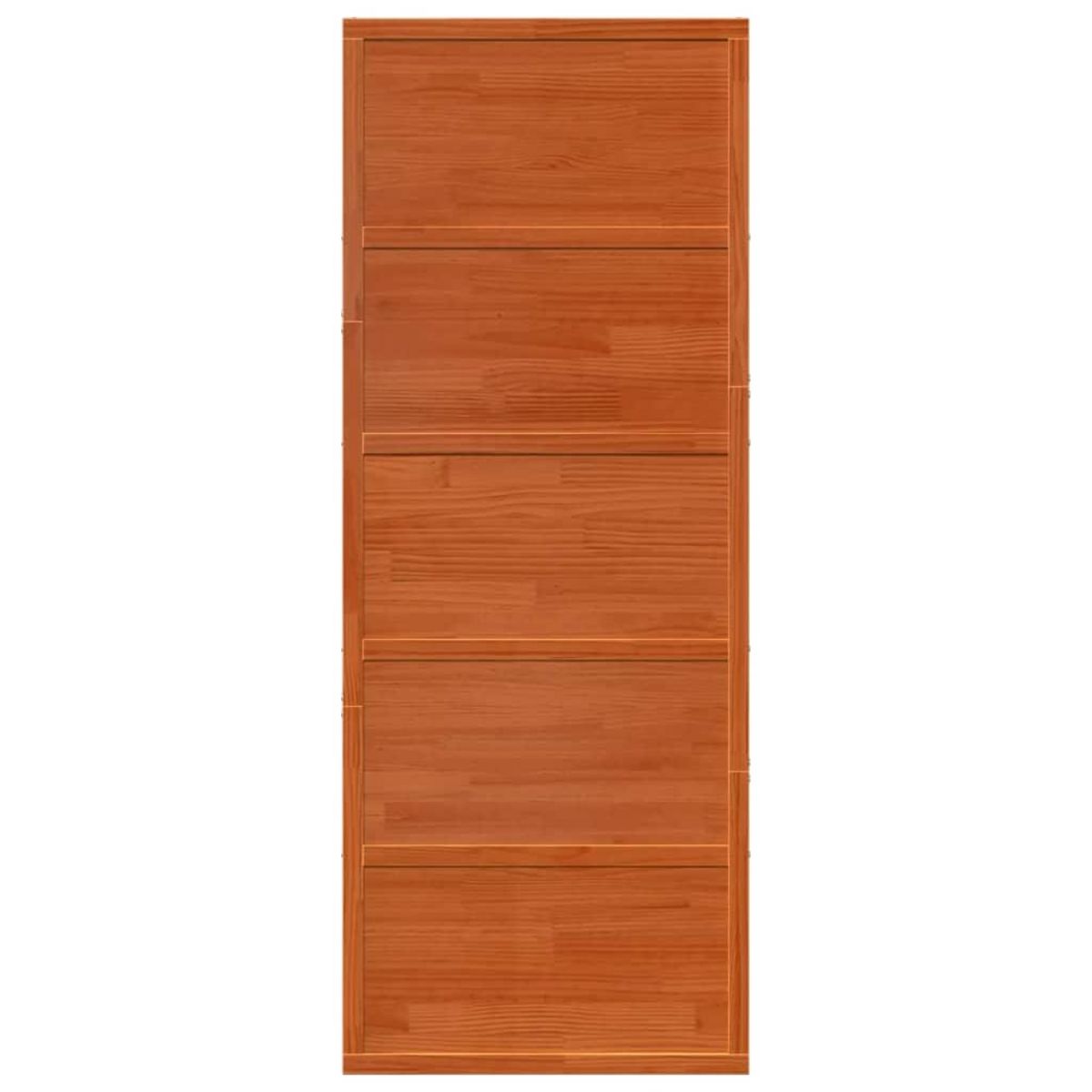 VIDAXL Porte de grange marron cire 80x208 cm bois massif de pin