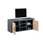 Voir la diapositive 6 : Meuble TV 2 portes 3 niches L134 cm BETO