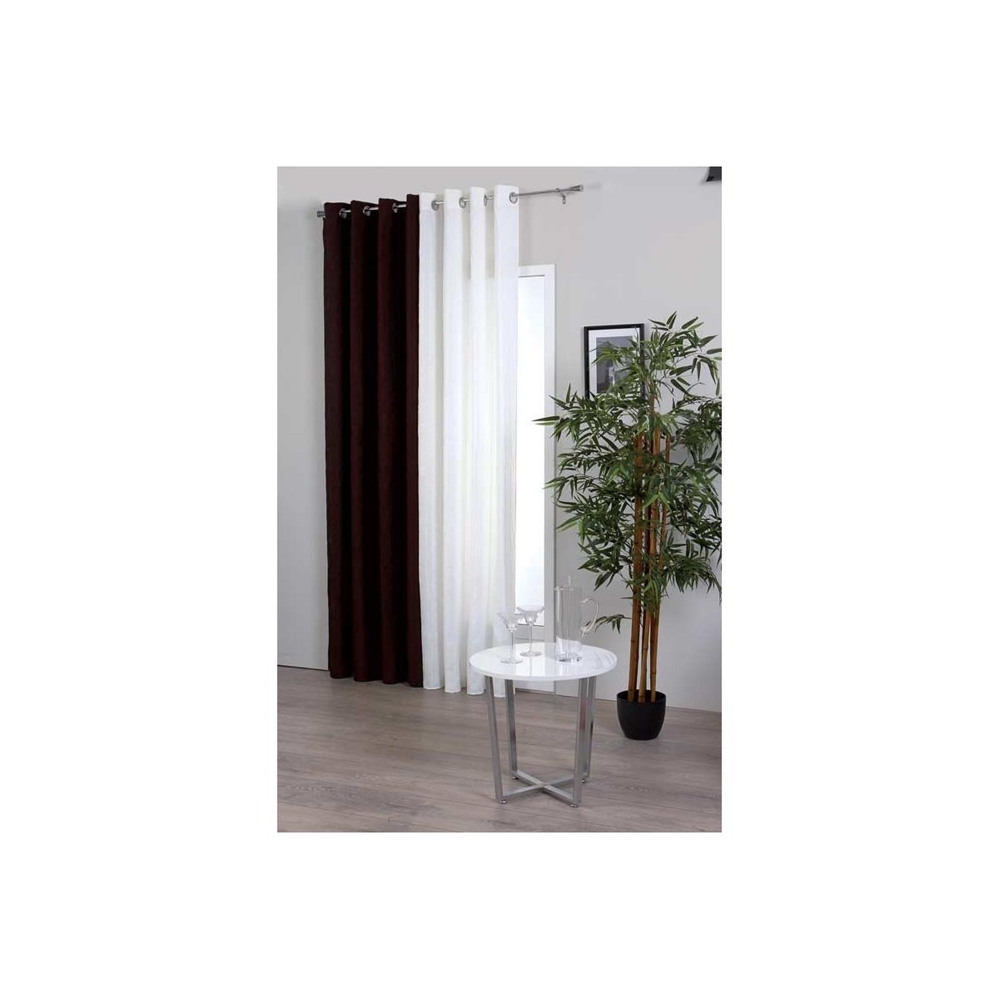 ATMOSPHERA Rideau  satin  140x260cm choco
