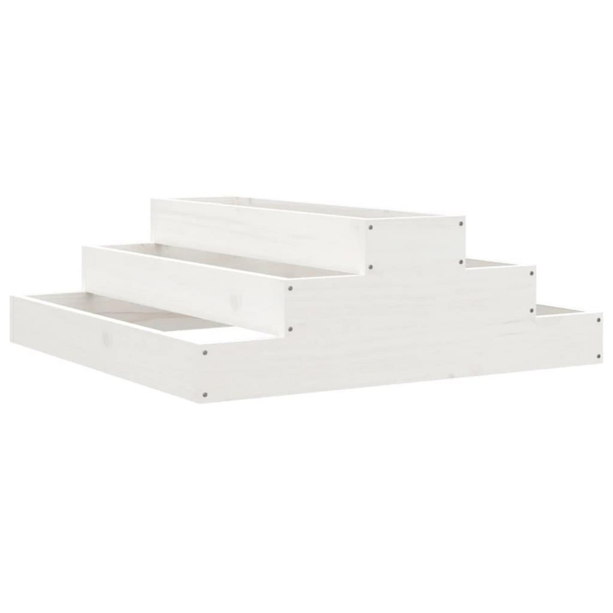 VIDAXL Jardiniere Blanc 80x80x27 cm Bois massif de pin