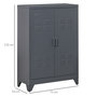Voir la diapositive 3 : HOMCOM HOMCOM Armoire de rangement métal design industriel - 2 étagères - structure piètement tôle métal gris anthracite