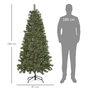 Voir la diapositive 3 : HOMCOM Sapin de Noël artificiel Ø 87 x 180H cm - 450 branches épines imitation Nordmann grand réalisme - 28 pommes de pin - métal PVC vert
