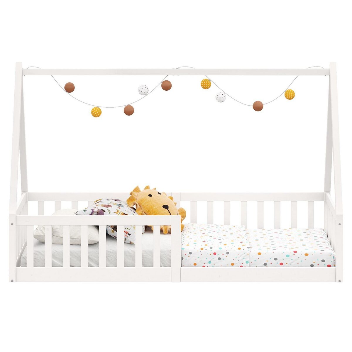 IDIMEX Lit cabane NICOLAS 90 x 200 cm, en pin massif