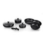 Voir la diapositive 2 : KITCHEN COOK Batterie de cuisine 10 pièces en aluminium noire
