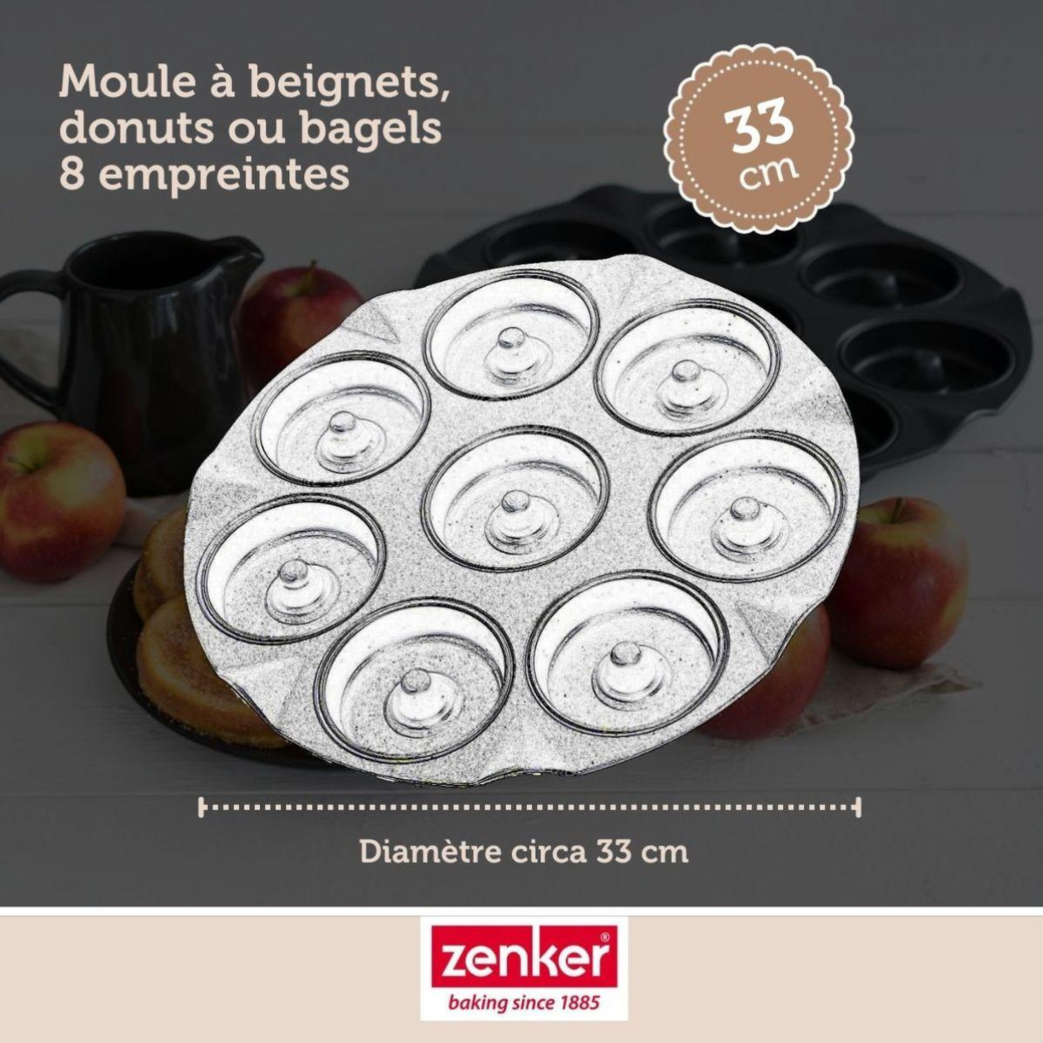 Voir la diapositive 3 : ZENKER Set de 4 ustensiles de pâtisserie moule à gâteaux 2 bols et spatule black mettallic black mettallic zenker  black mettallic