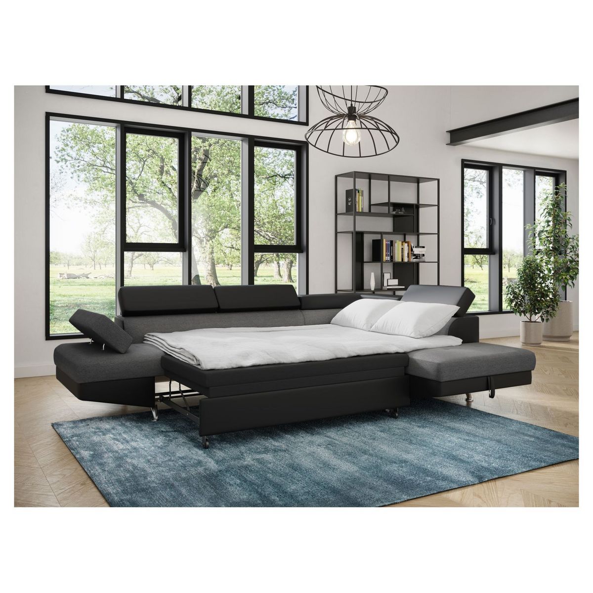 Canapé d'angle droit 4 à 5 places convertible  CHICAGO