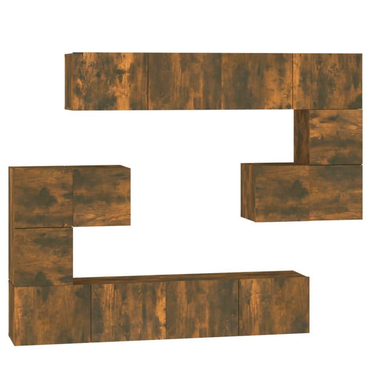 VIDAXL Meuble TV mural Chene fume Bois d'ingenierie