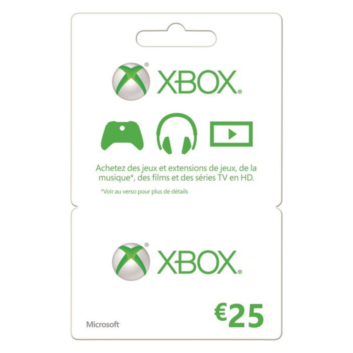 Carte 25&euro; Xbox Live