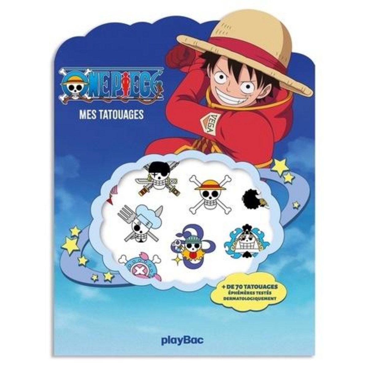 MES TATOUAGES ONE PIECE. PLUS DE 70 TATOUAGES EPHEMERES, Play Bac