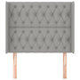 Voir la diapositive 3 : VIDAXL Tete de lit avec oreilles Gris clair 93x16x118/128 cm Tissu