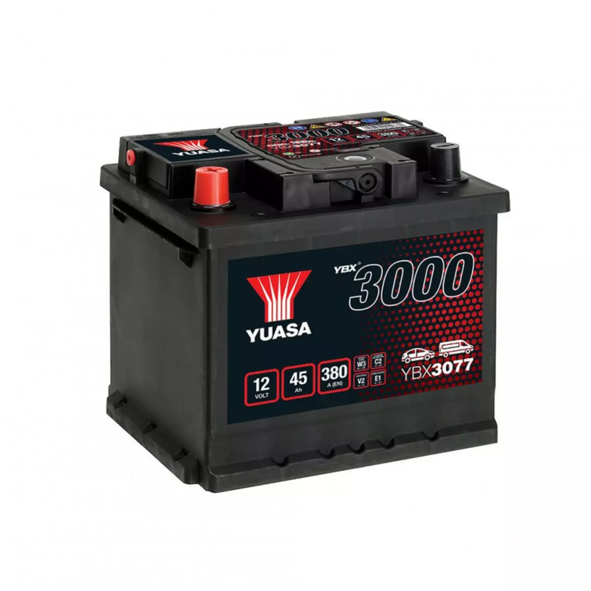 YUASA Batterie Yuasa SMF YBX3077 12V 45ah 380A