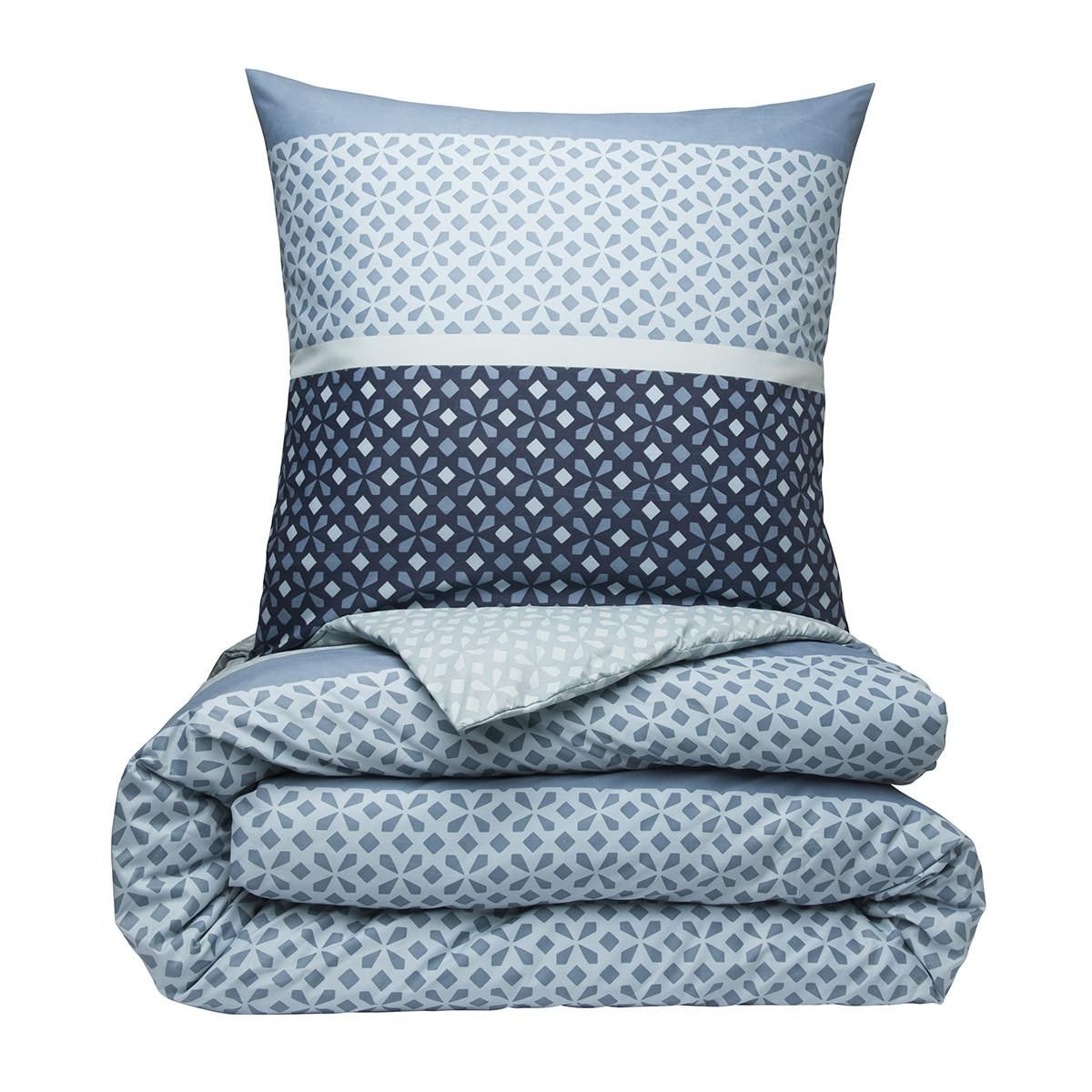FUTURE HOME Parure de lit 2 personnes géométrique en microfibre