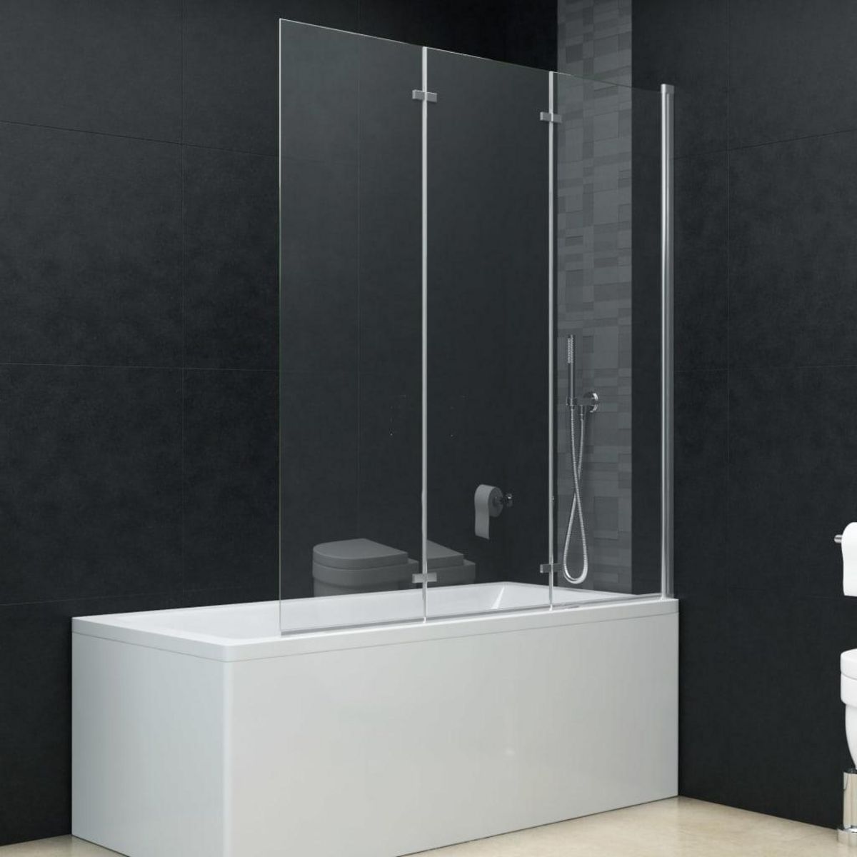 VIDAXL Cabine de douche pliable 3 panneaux ESG 130x138 cm