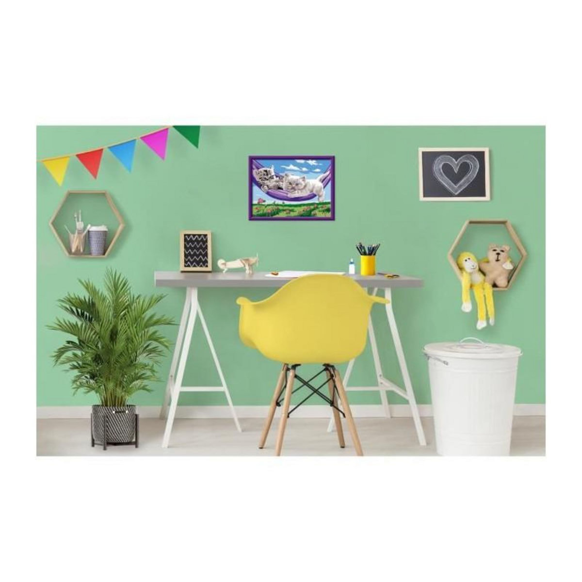 RAVENSBURGER CreArt Kids 18x24cm Chatons dans le hamac, Kit de peinture par numéros Numéro d'Art, Des 9 ans, 25828, Ravensburger