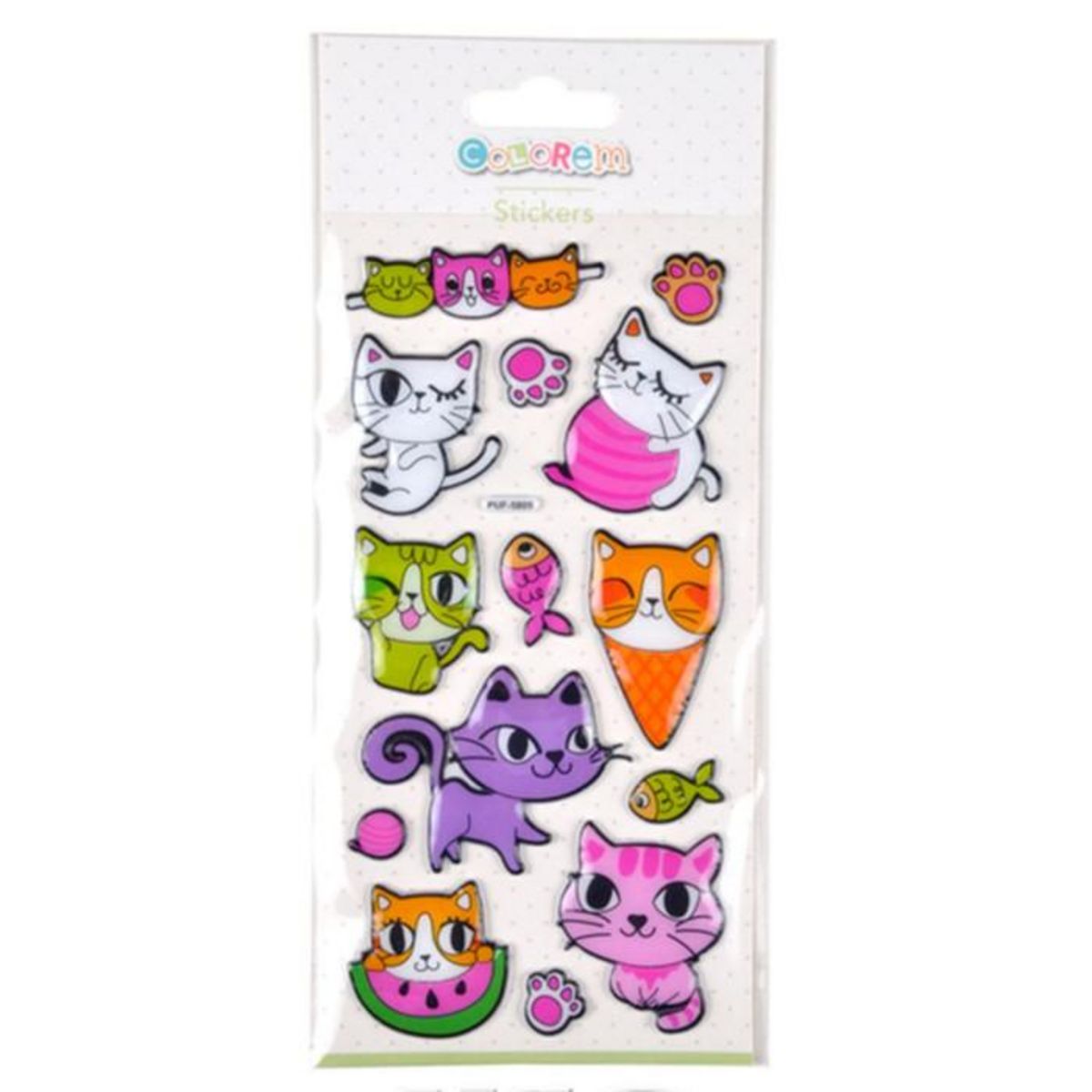 Paris Prix Stickers Effet 3D  Chatons  21cm Multicolore