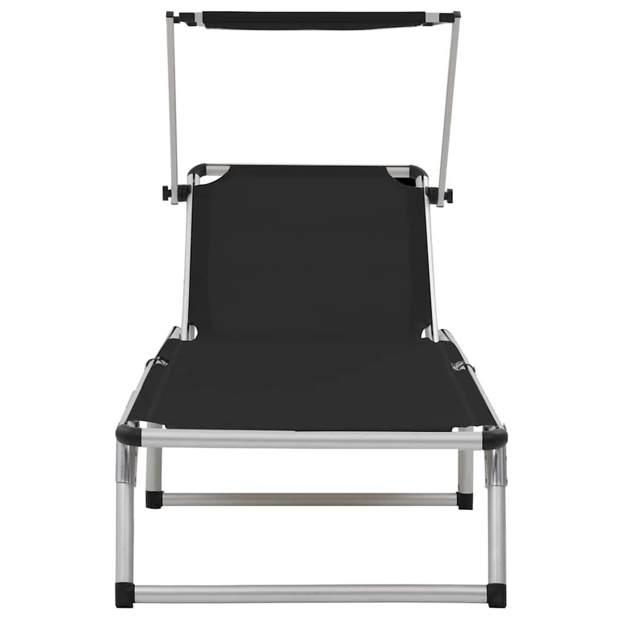 Voir la diapositive 3 : VIDAXL Chaises longues pliables et toit lot de 2 aluminium textilene