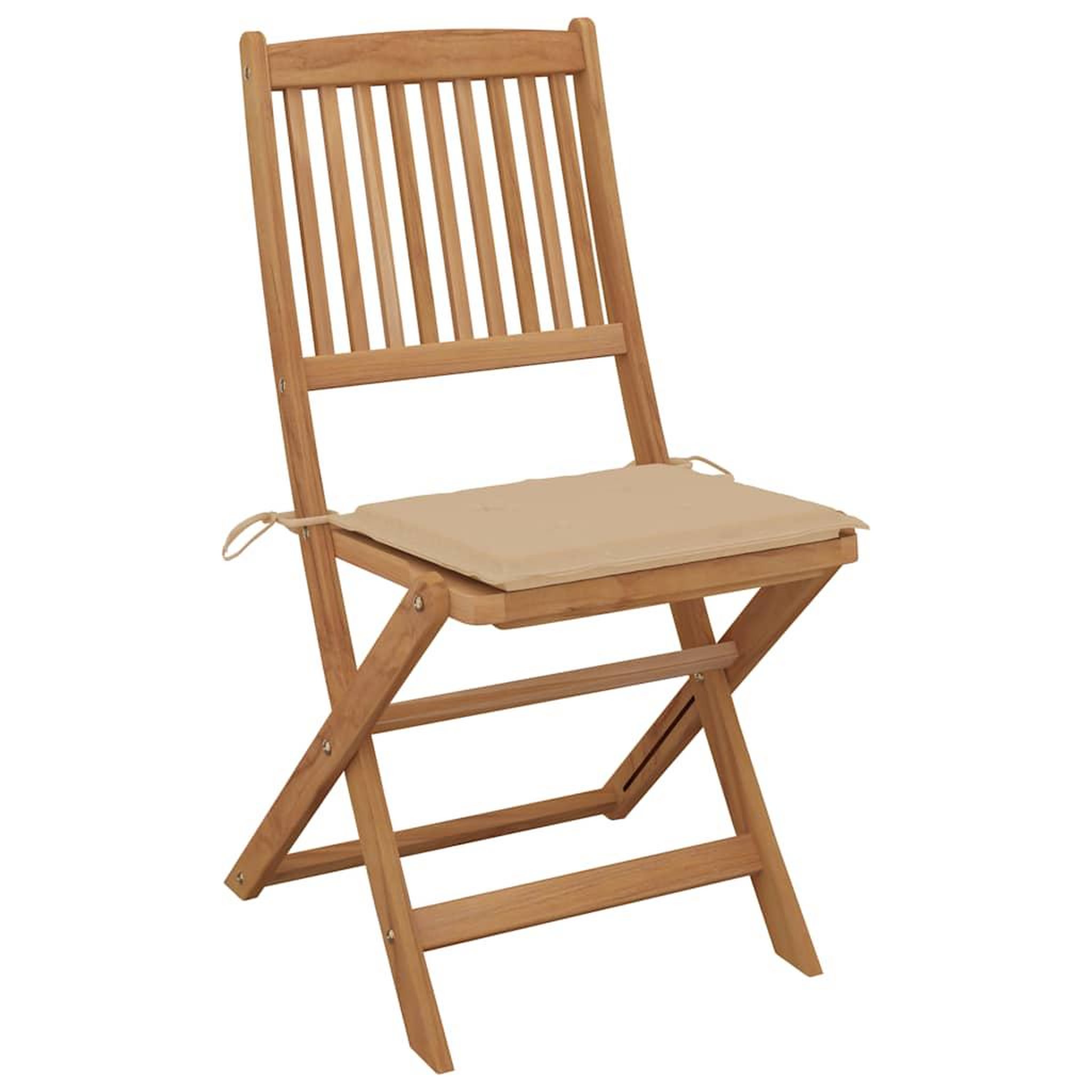 Voir la diapositive 3 : VIDAXL Chaises pliables de jardin lot de 8 avec coussins Bois d'acacia