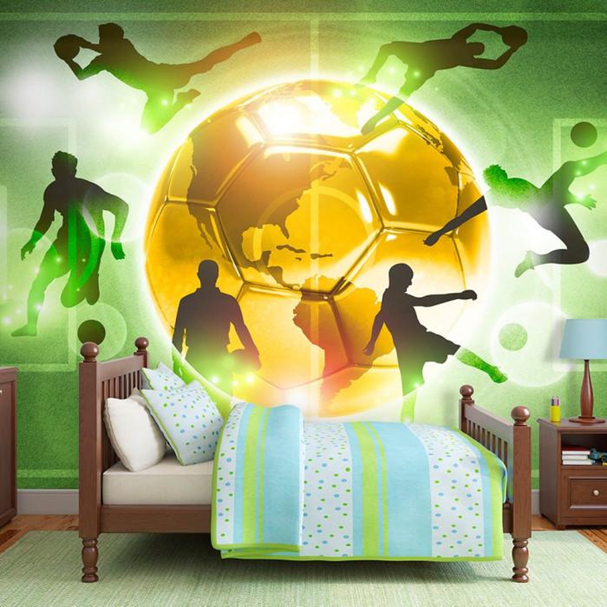 Paris Prix Papier Peint  Football Training. Coloris disponibles : Multicolore