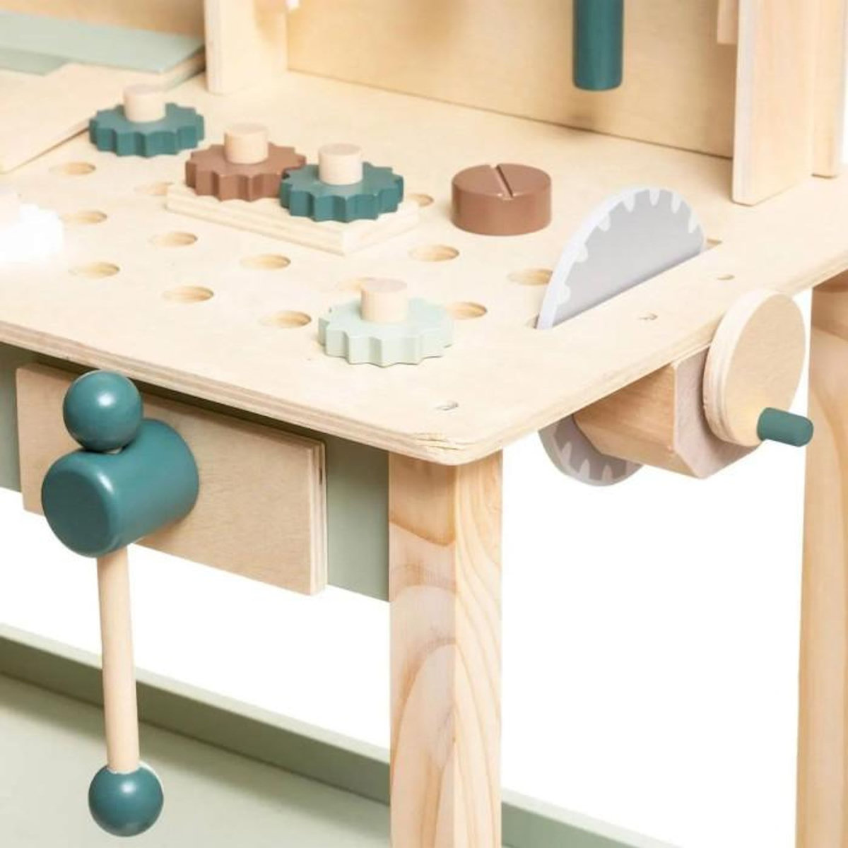 Atmosphera Kids Établi de Bricolage Enfant  Forêt  75cm Beige & Vert