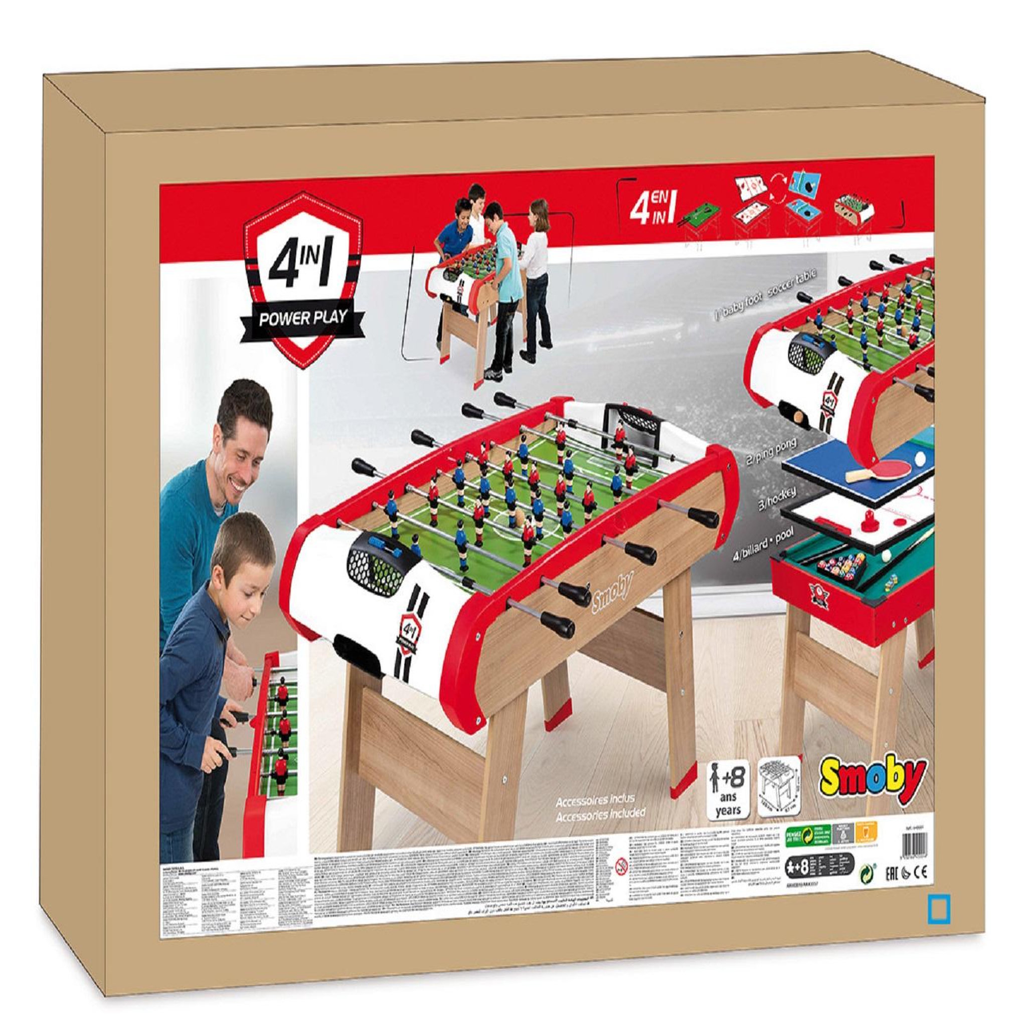 Voir la diapositive 2 : SMOBY Babyfoot Powerplay 4 en 1