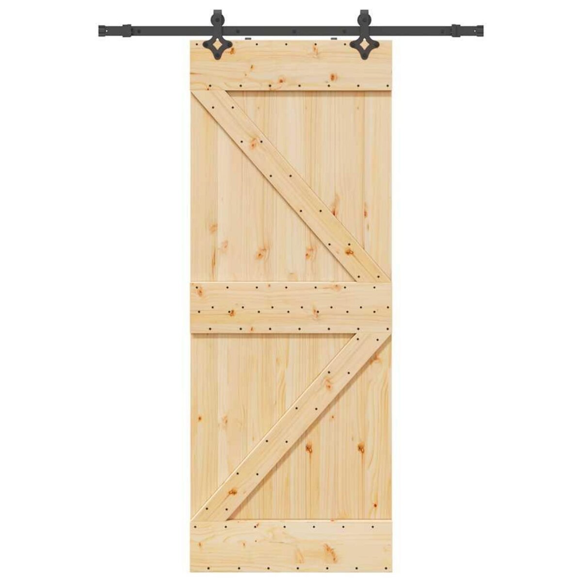 VIDAXL Porte coulissante et kit de quincaillerie 80x210 cm pin massif