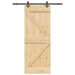 VIDAXL Porte coulissante et kit de quincaillerie 80x210 cm pin massif