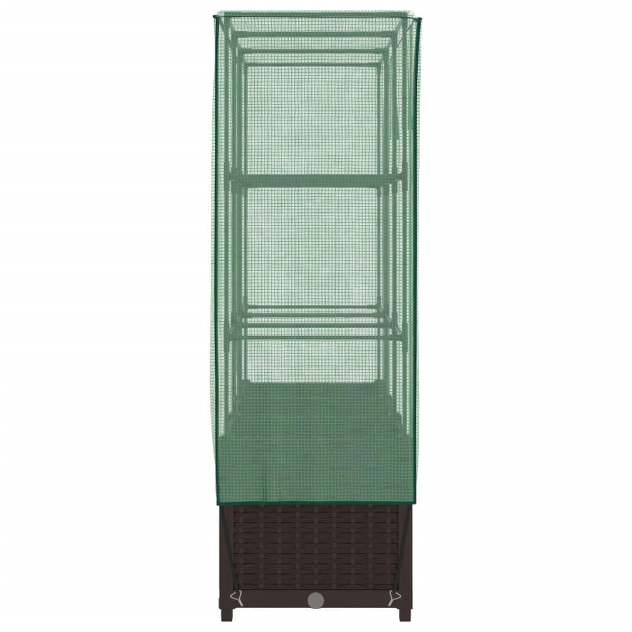Voir la diapositive 5 : VIDAXL Jardiniere surelevee avec housse aspect rotin 120x40x138 cm