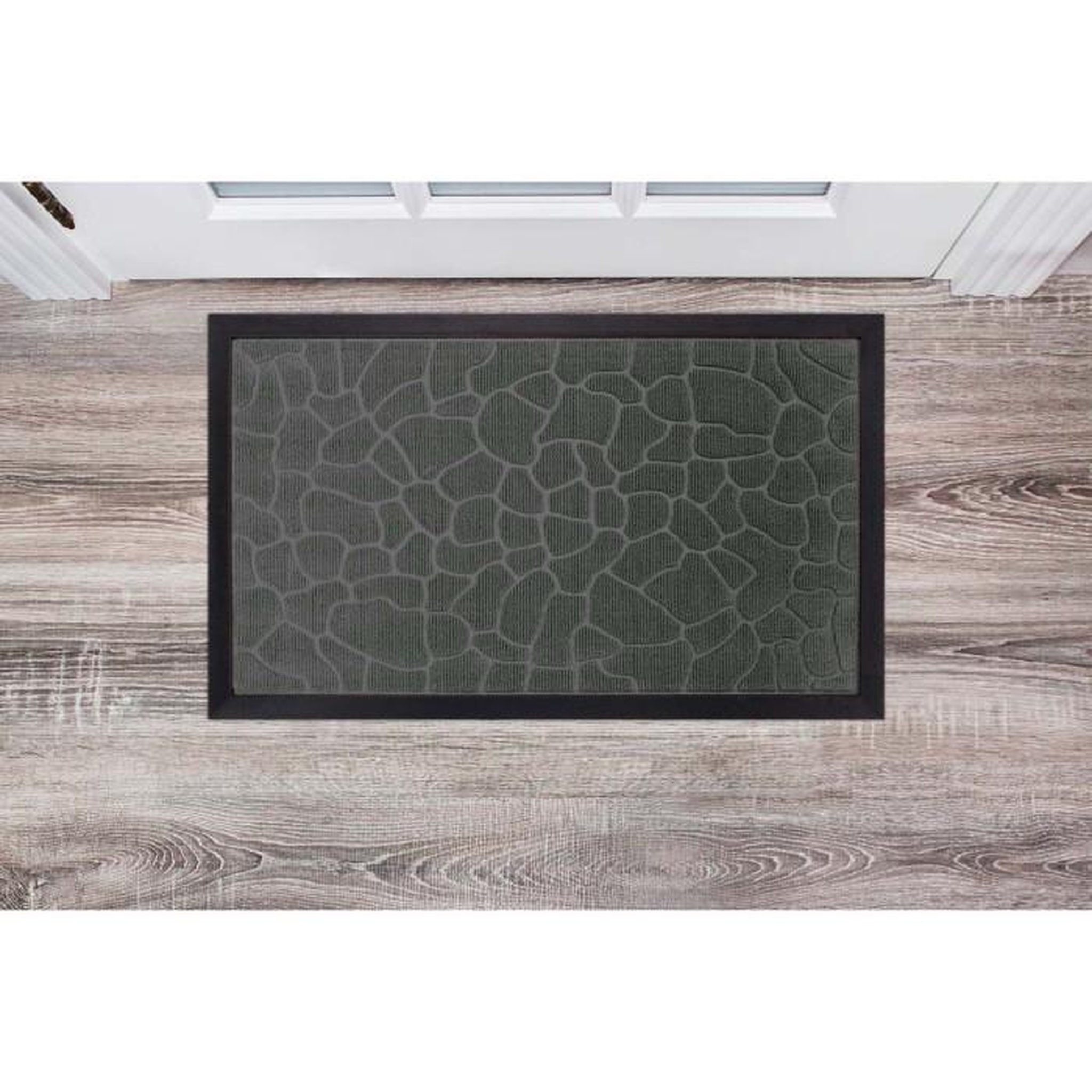 Voir la diapositive 3 : Paris Prix Tapis d'Entrée  Galets  45x75cm Gris