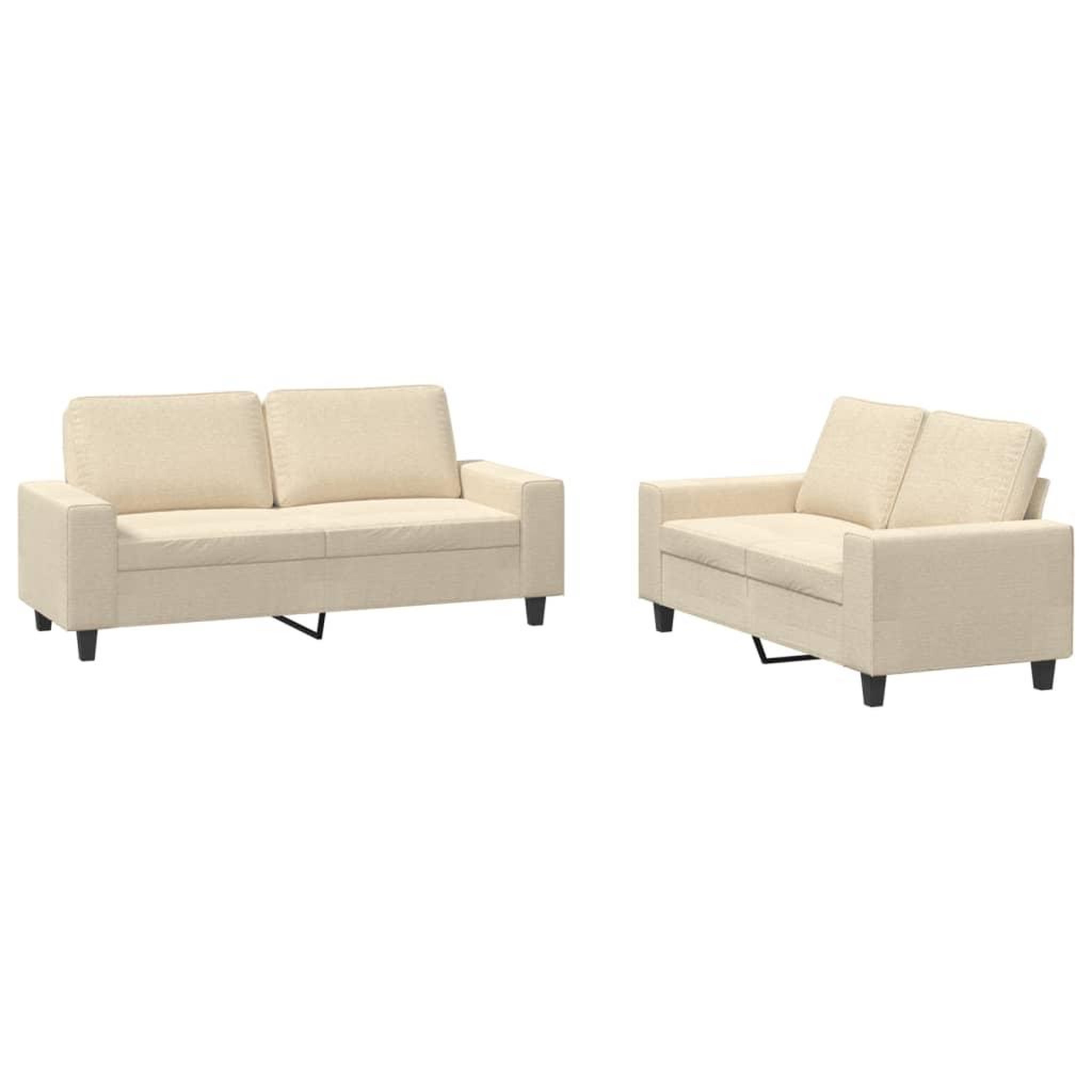 Voir la diapositive 2 : VIDAXL Ensemble de canapes 2 pcs creme tissu