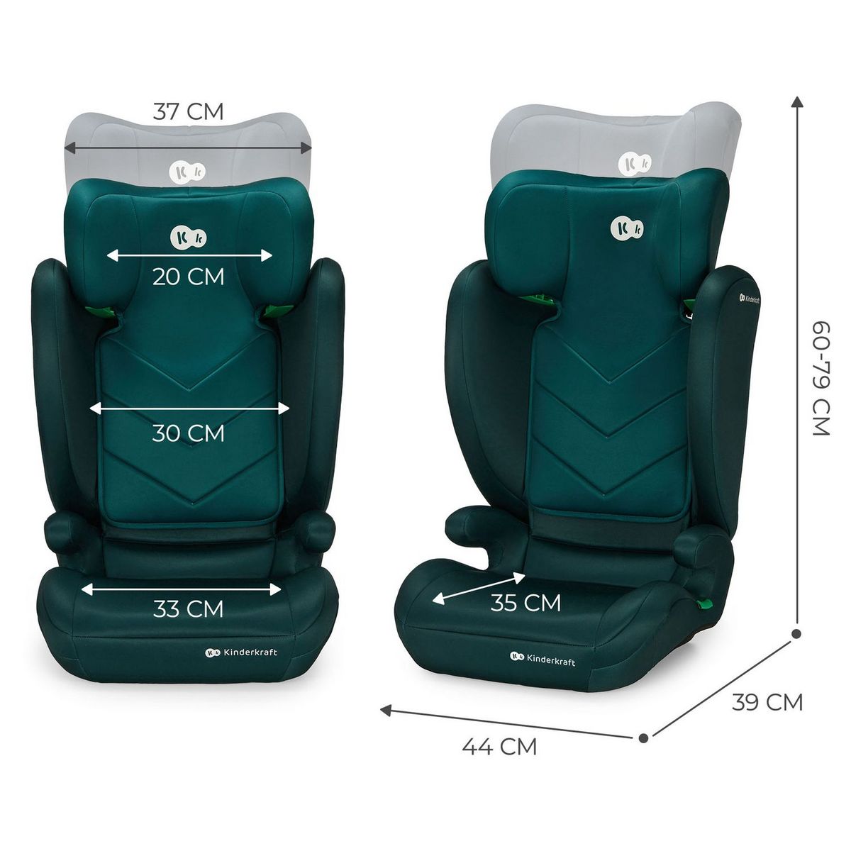 KINDERKRAFT Siège auto évolutif rehausseur 2en1 I-SPARK i-Size 100-150 cm